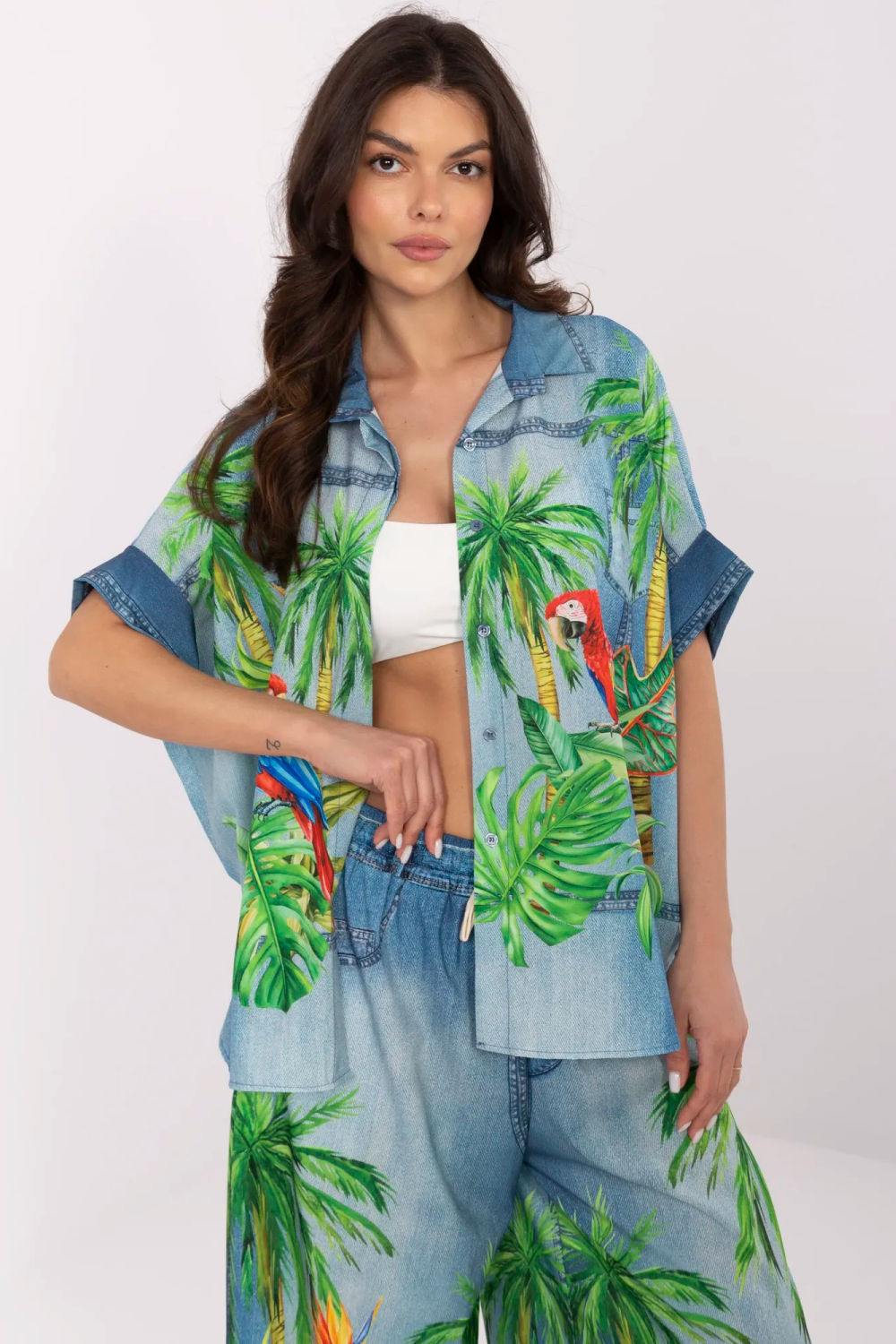 Image of Chemise manche courte bleu