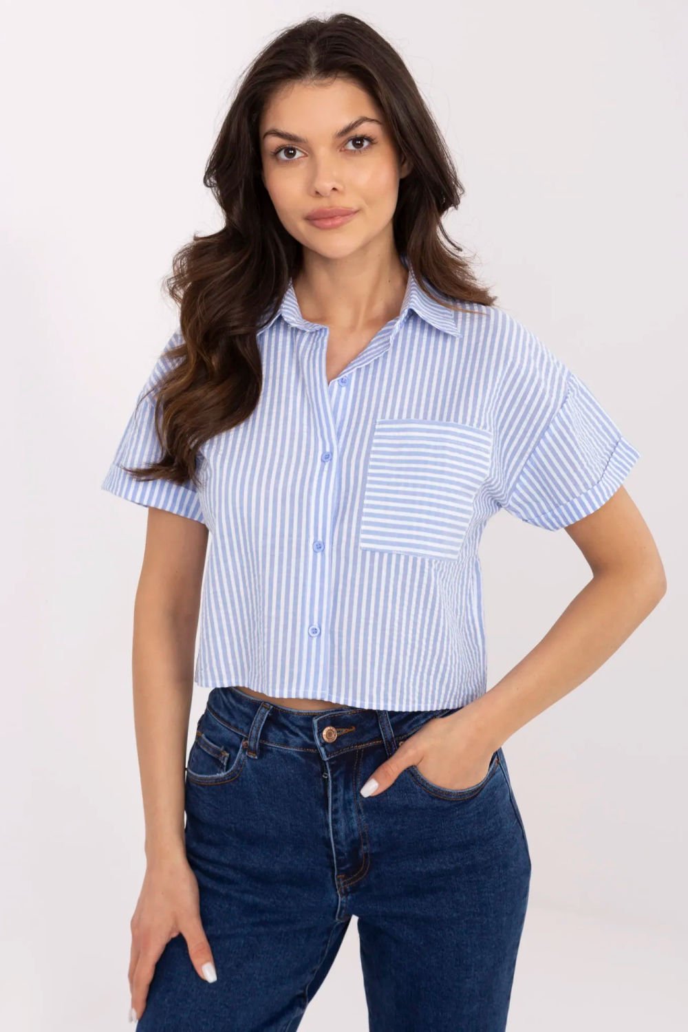 Image of Chemise manche courte bleu