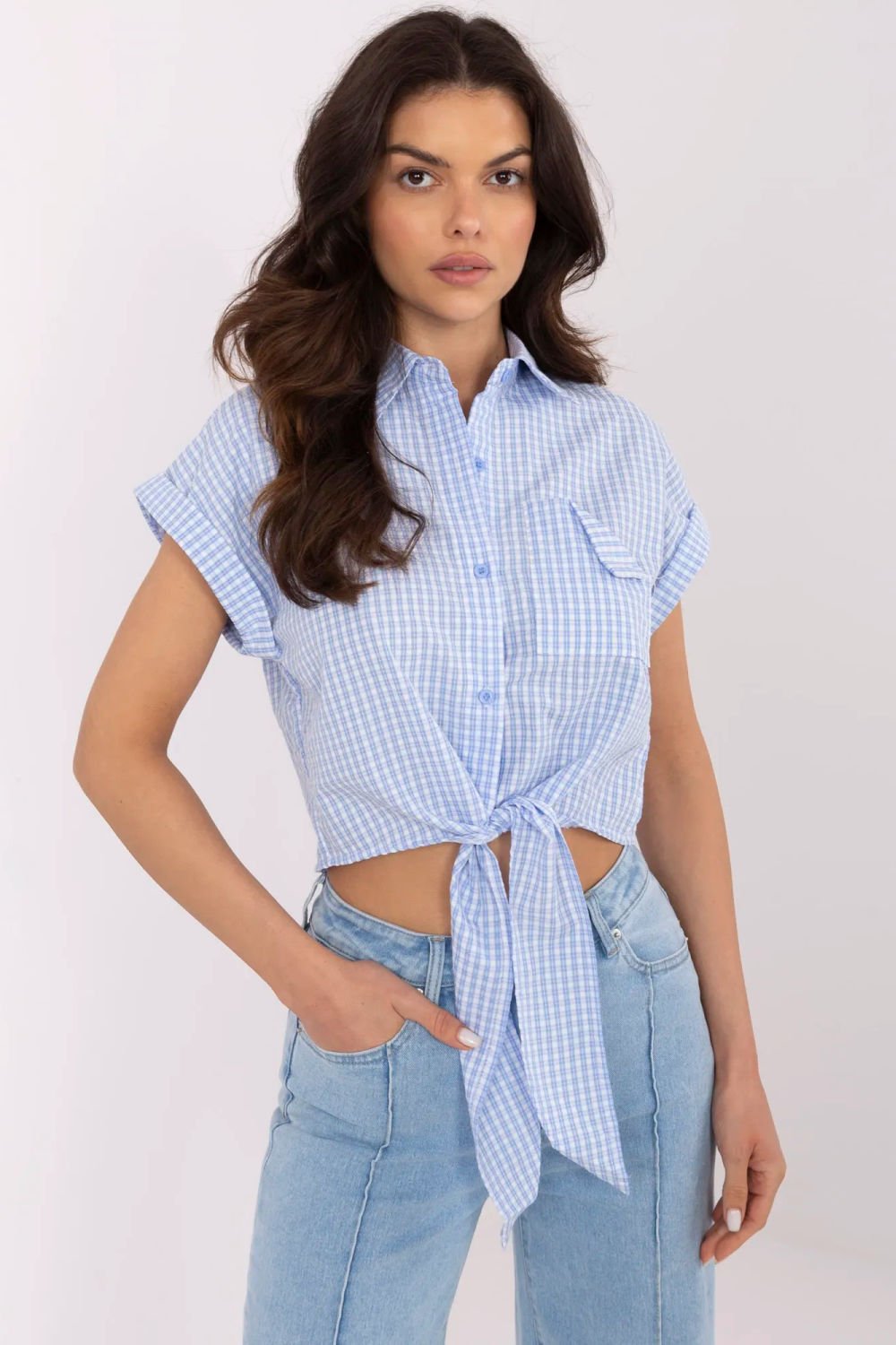 Image of Chemise manche courte bleu