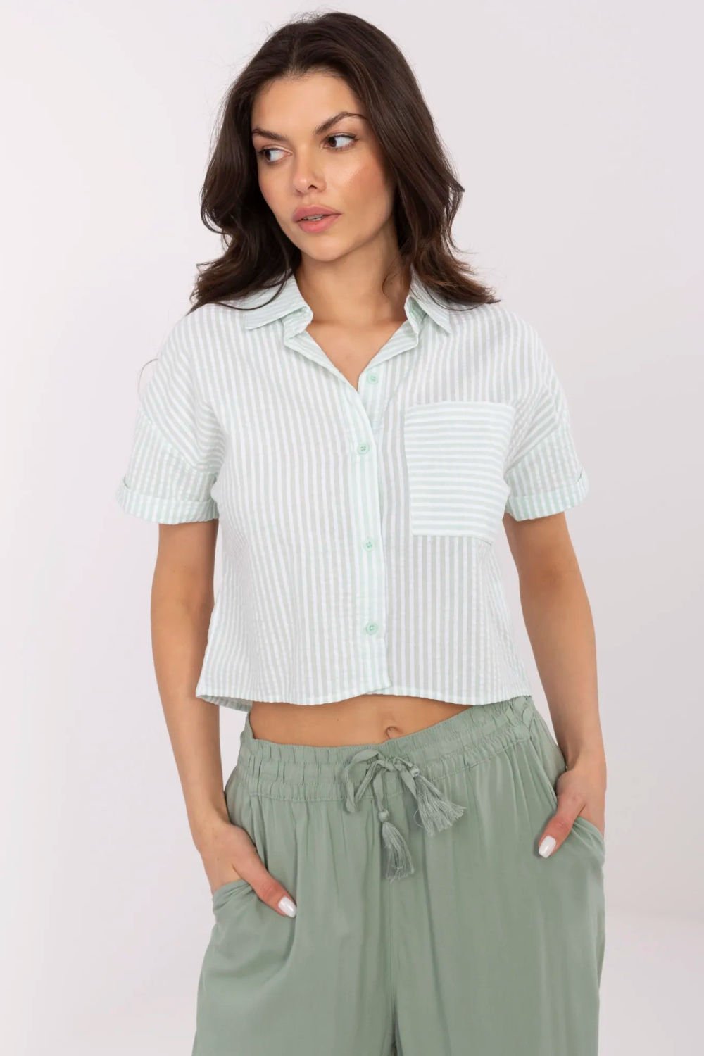 Image of Chemise manche courte vert