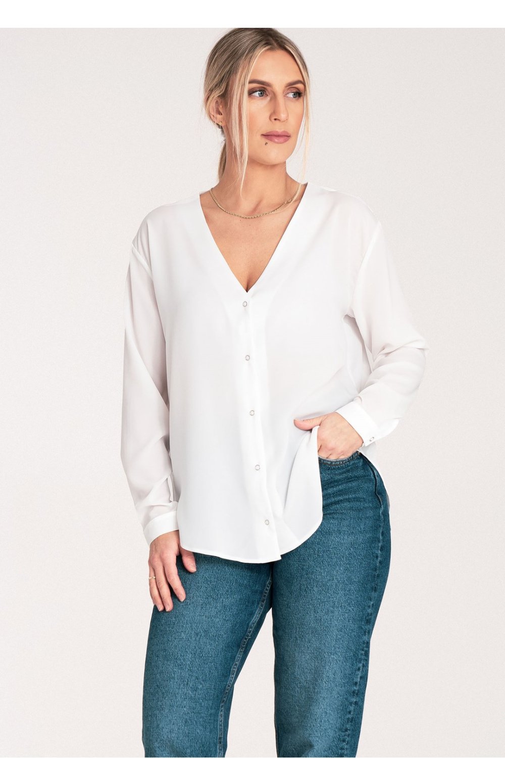 Image of Chemise manche longue beige