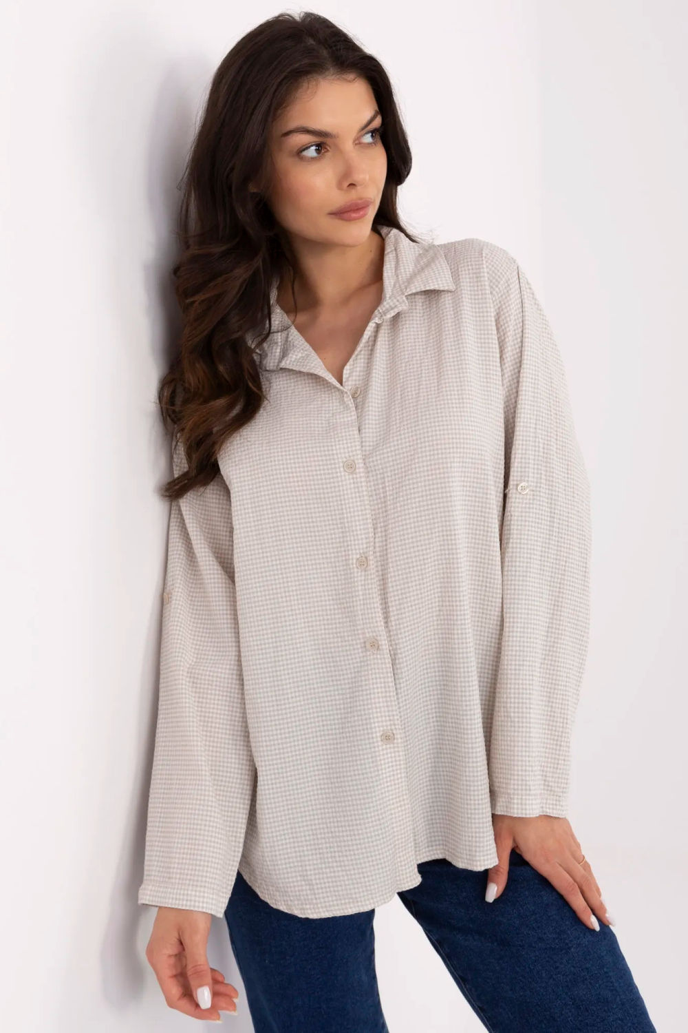 Image of Chemise manche longue beige