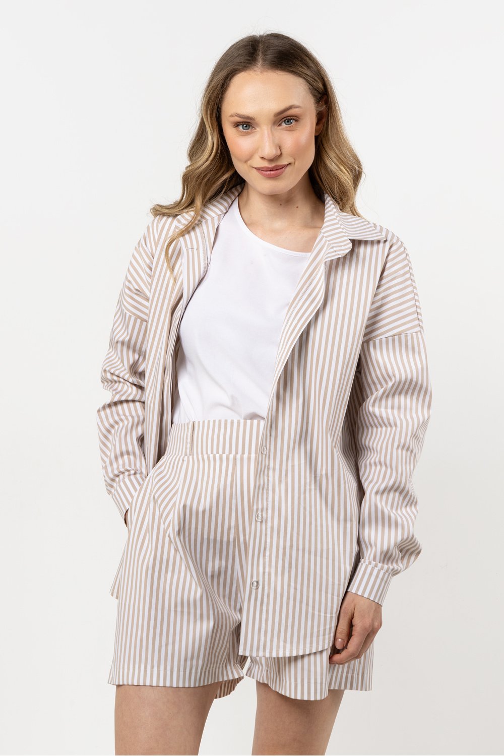Image of Chemise manche longue beige