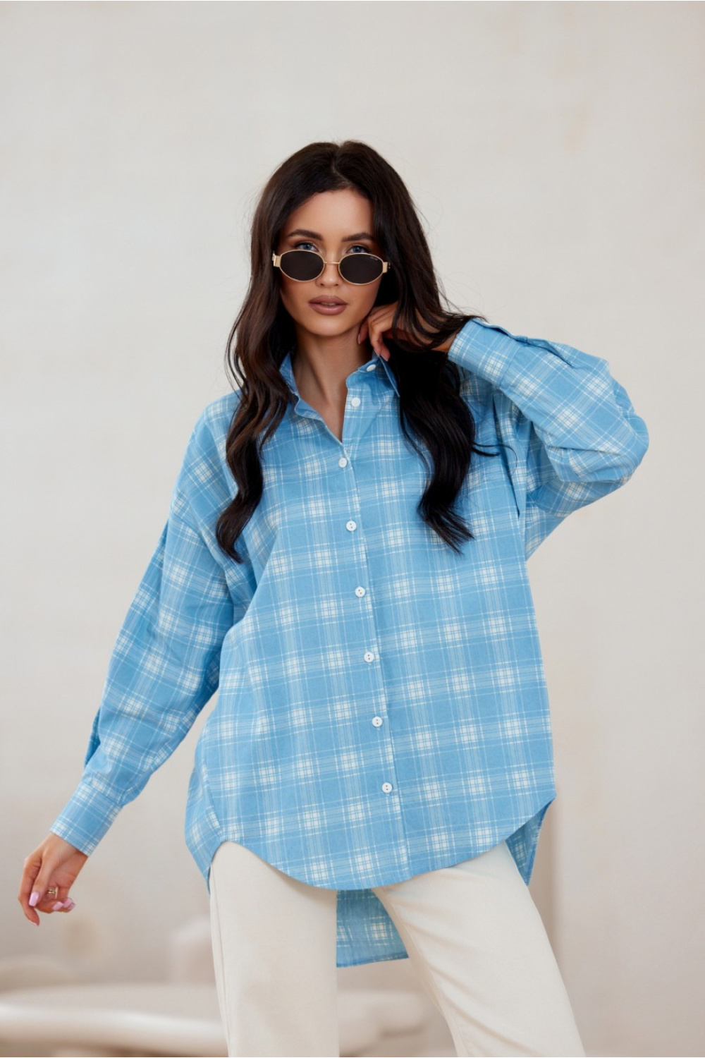 Image of Chemise manche longue bleue