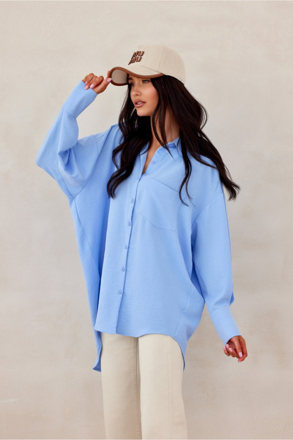 Image of Chemise manche longue bleue