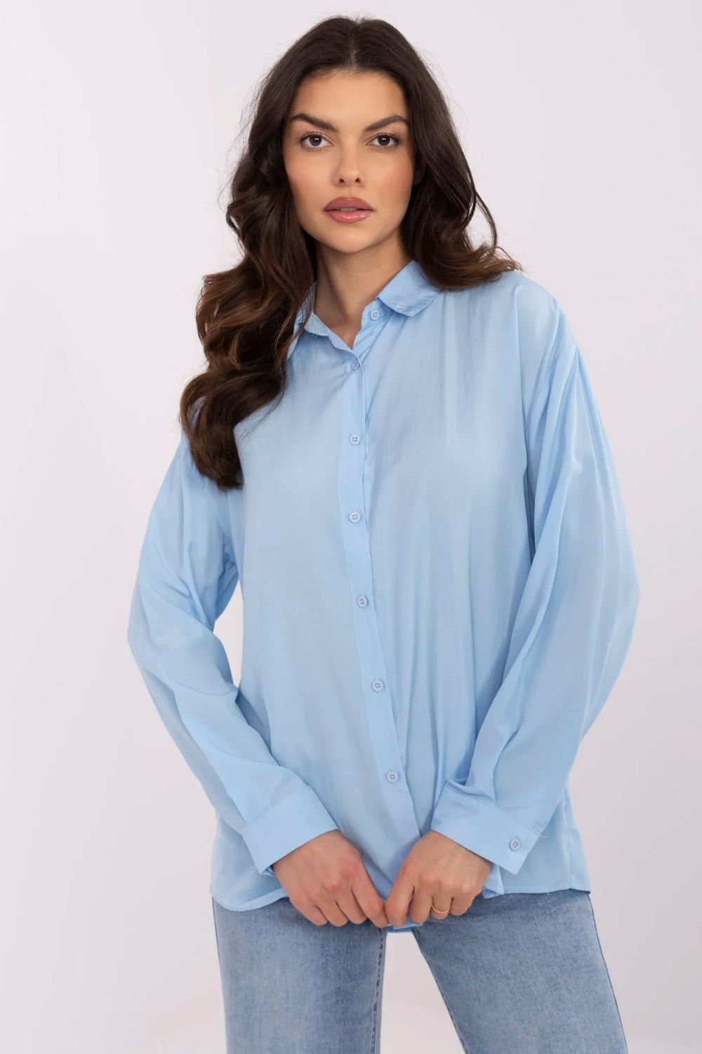 Image of Chemise manche longue bleue