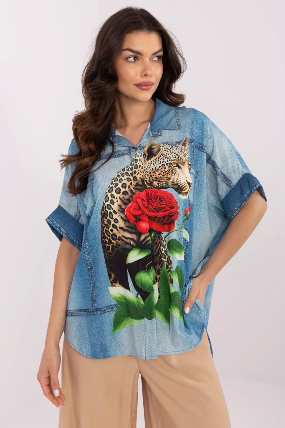 Image of Chemise manche longue bleue