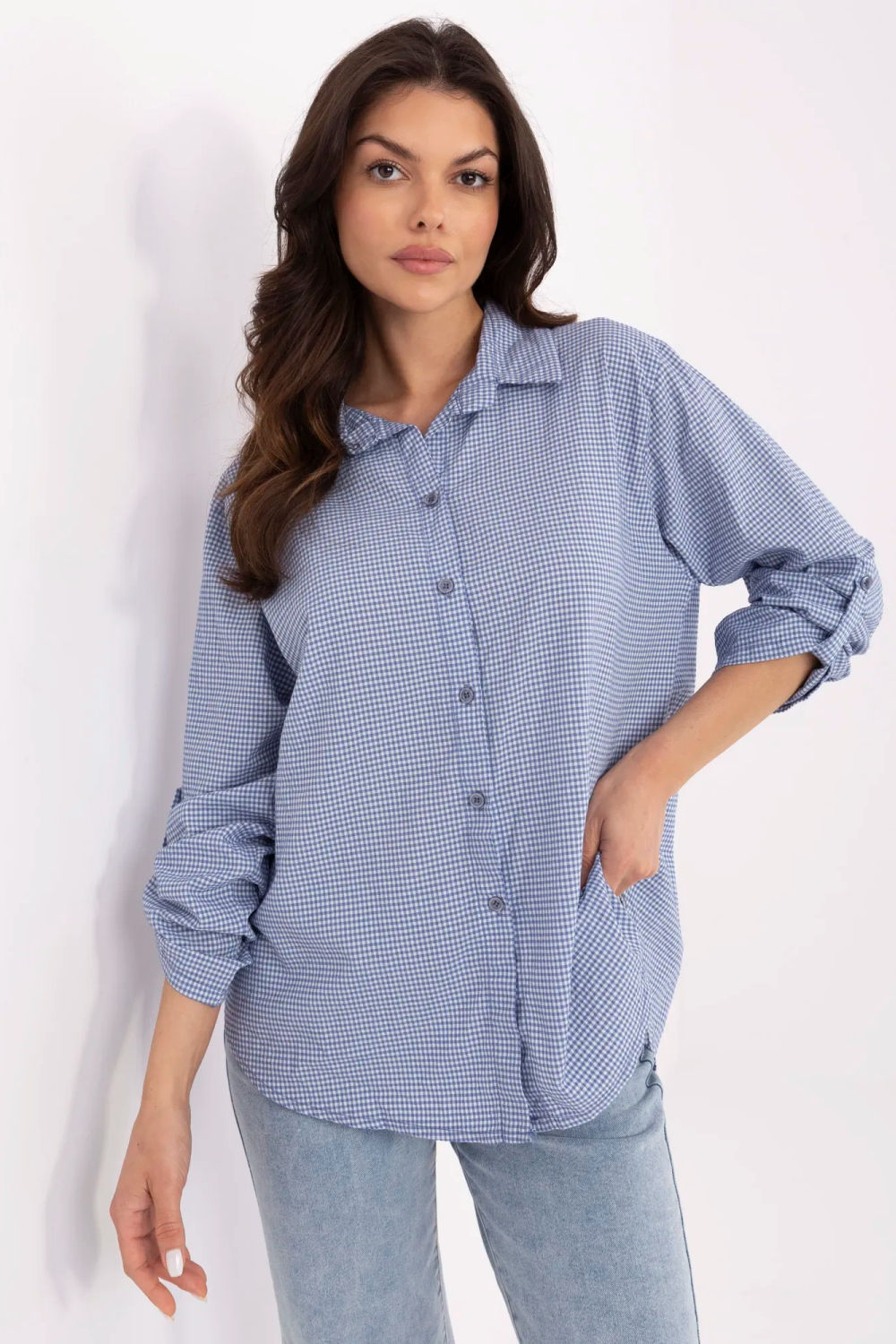 Image of Chemise manche longue bleue