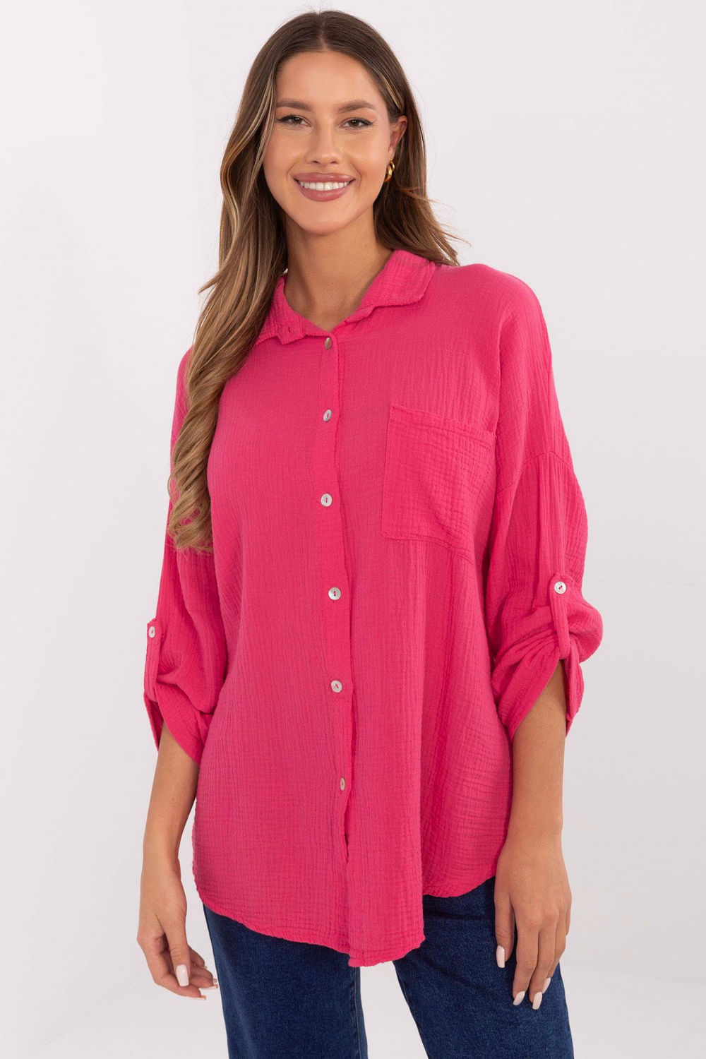 Image of Chemise manche longue rosé