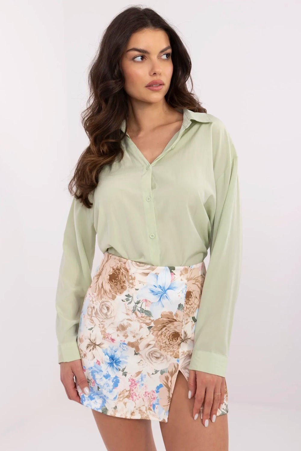 Image of Chemise manche longue verte