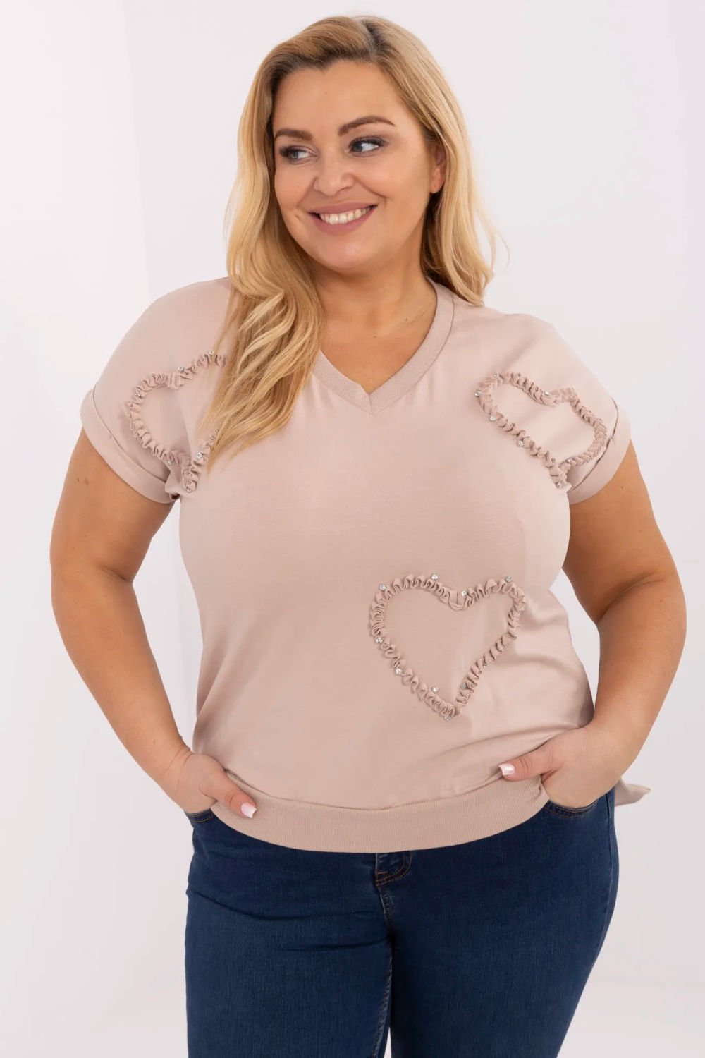Image of Chemisier grande taille beige