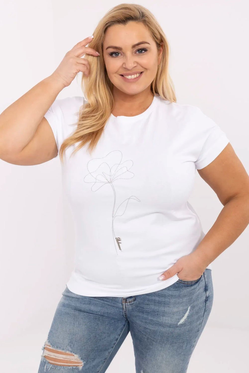 Image of Chemisier grande taille blanc