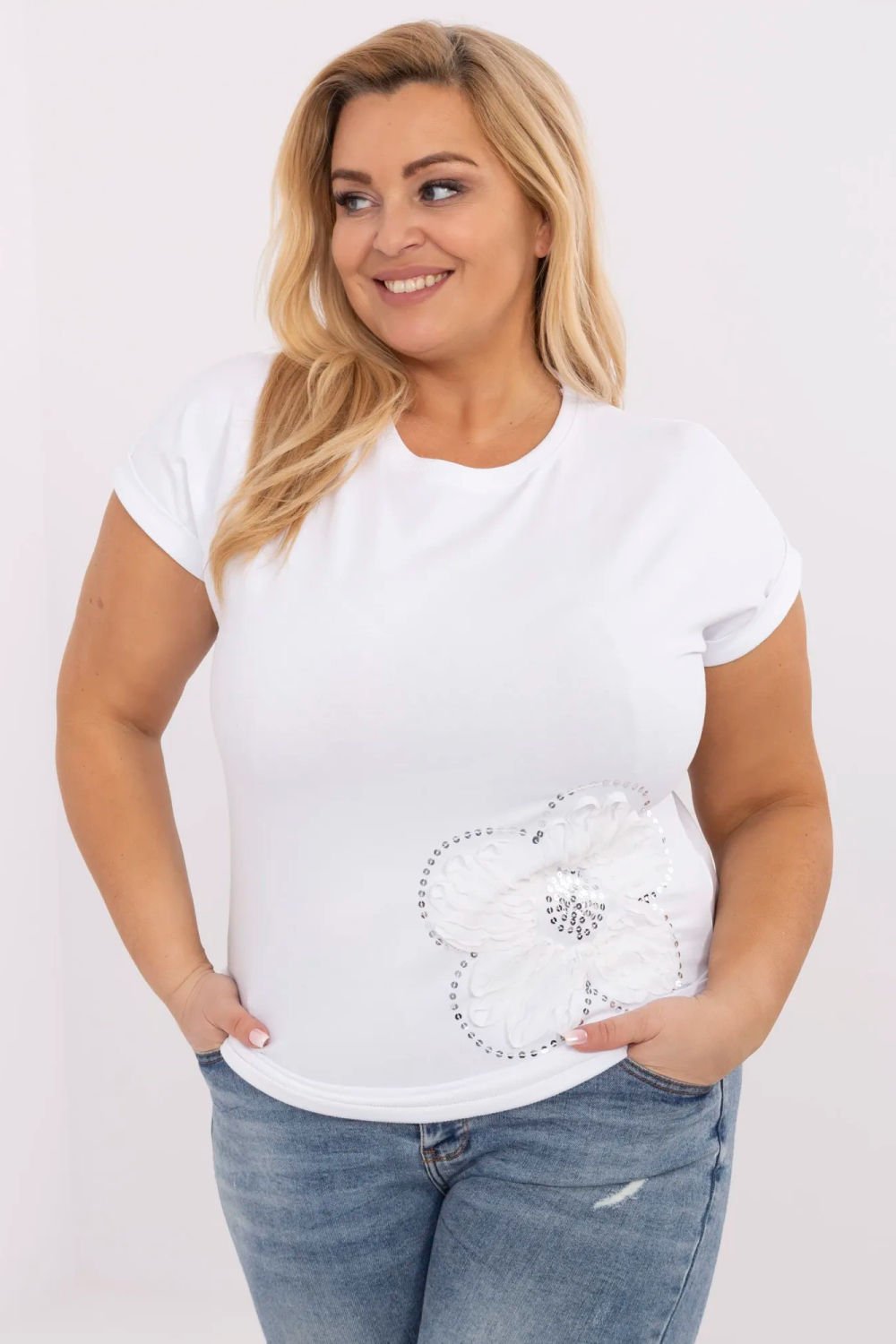 Image of Chemisier grande taille blanc