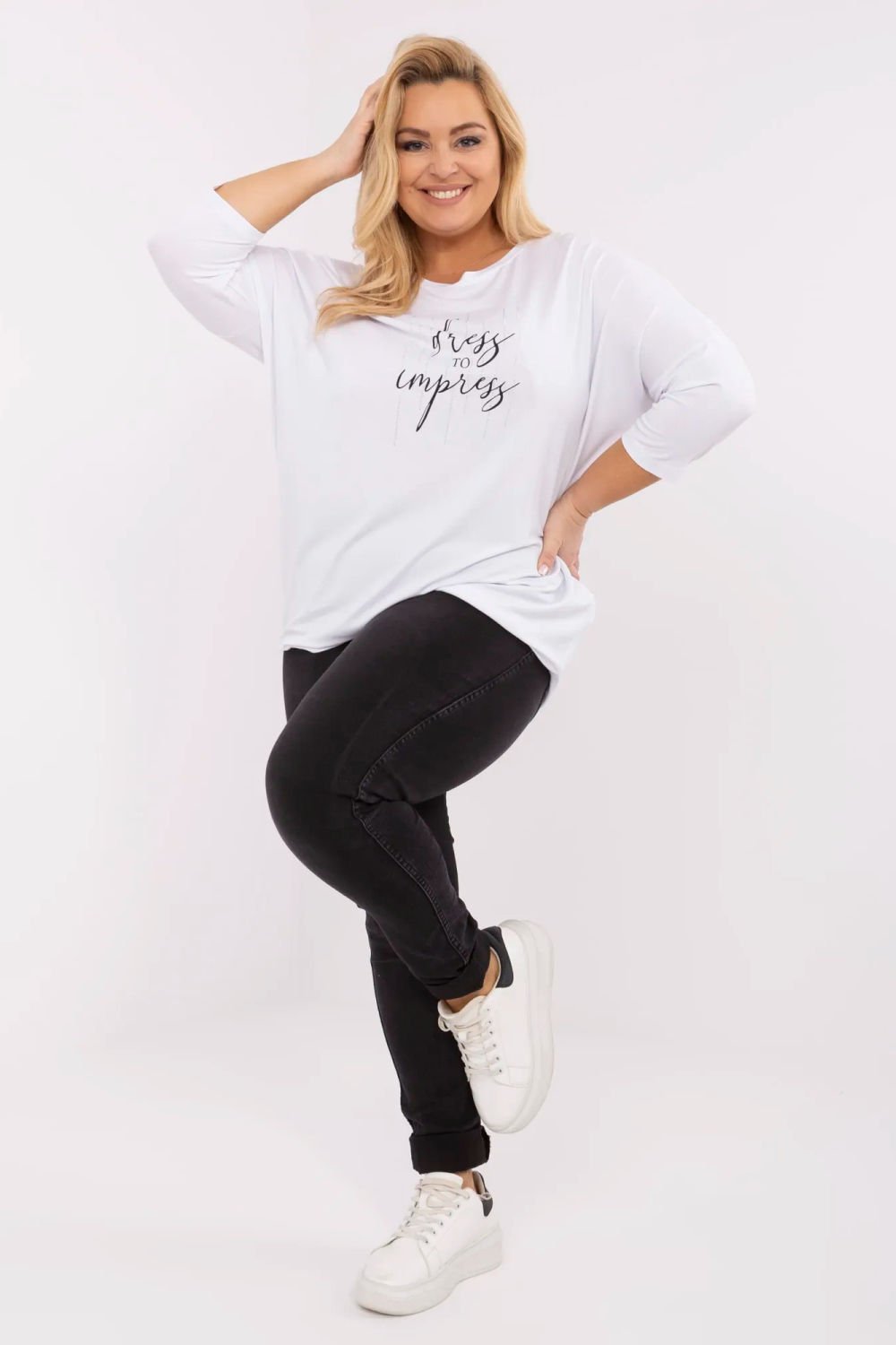 Image of Chemisier grande taille blanc