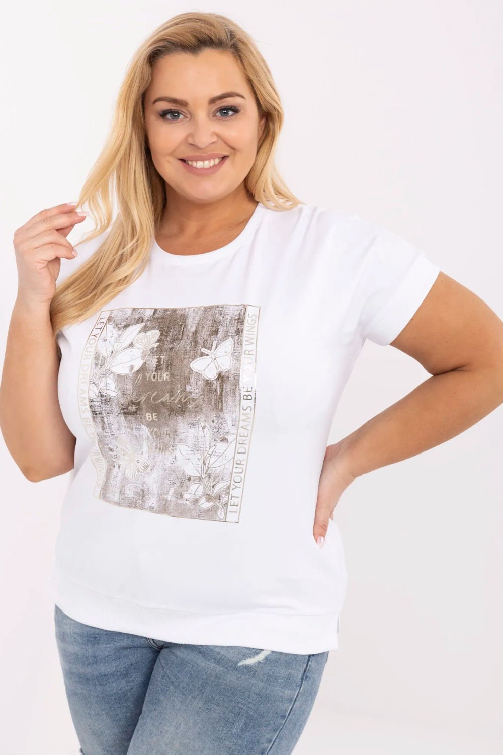 Image of Chemisier grande taille blanc