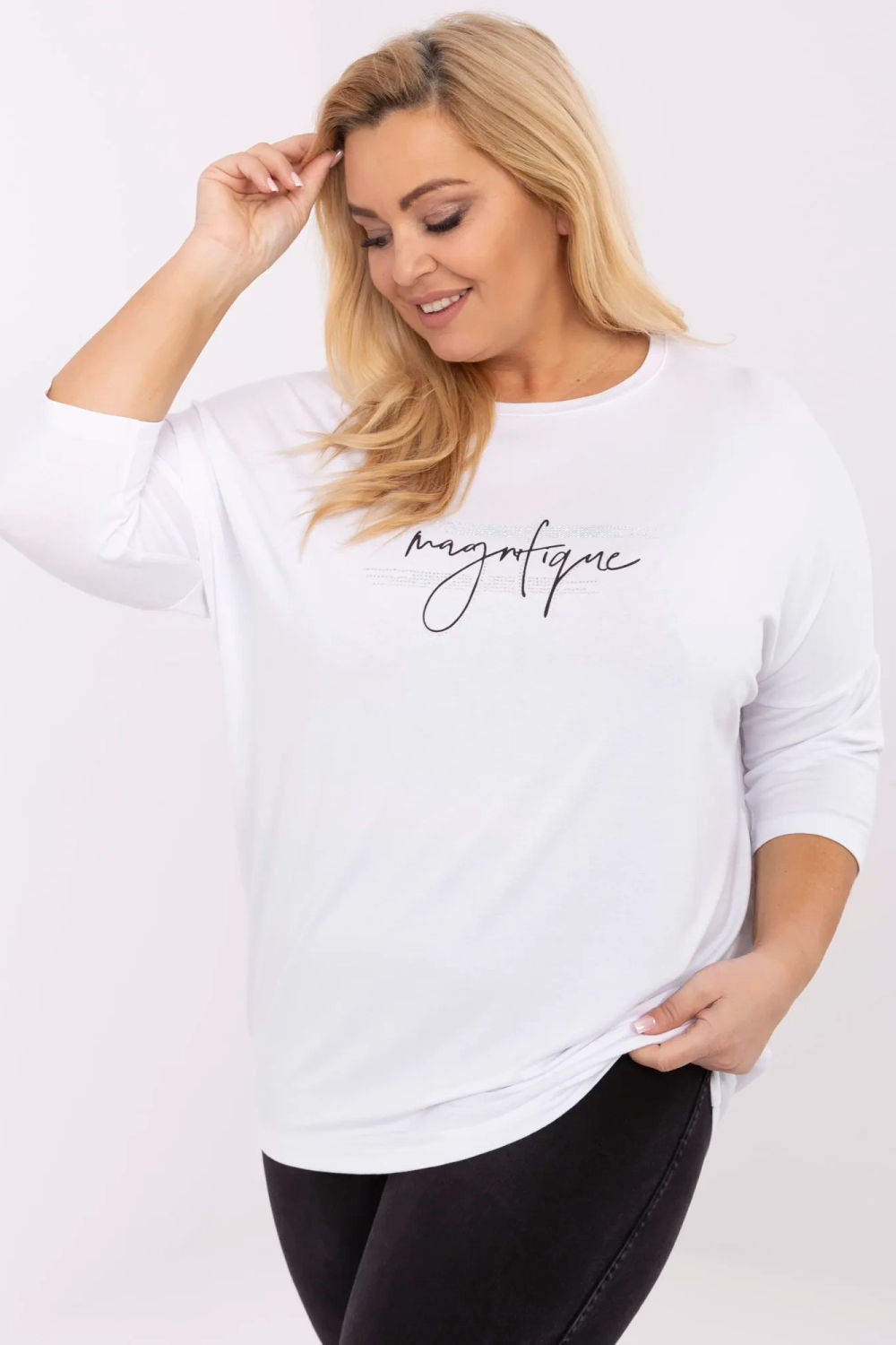 Image of Chemisier grande taille blanc