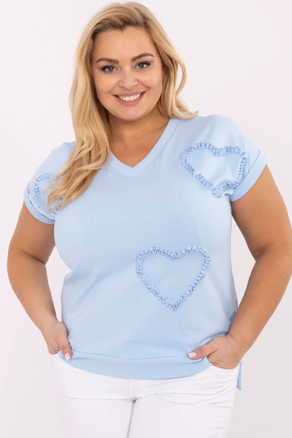 Image of Chemisier grande taille bleu