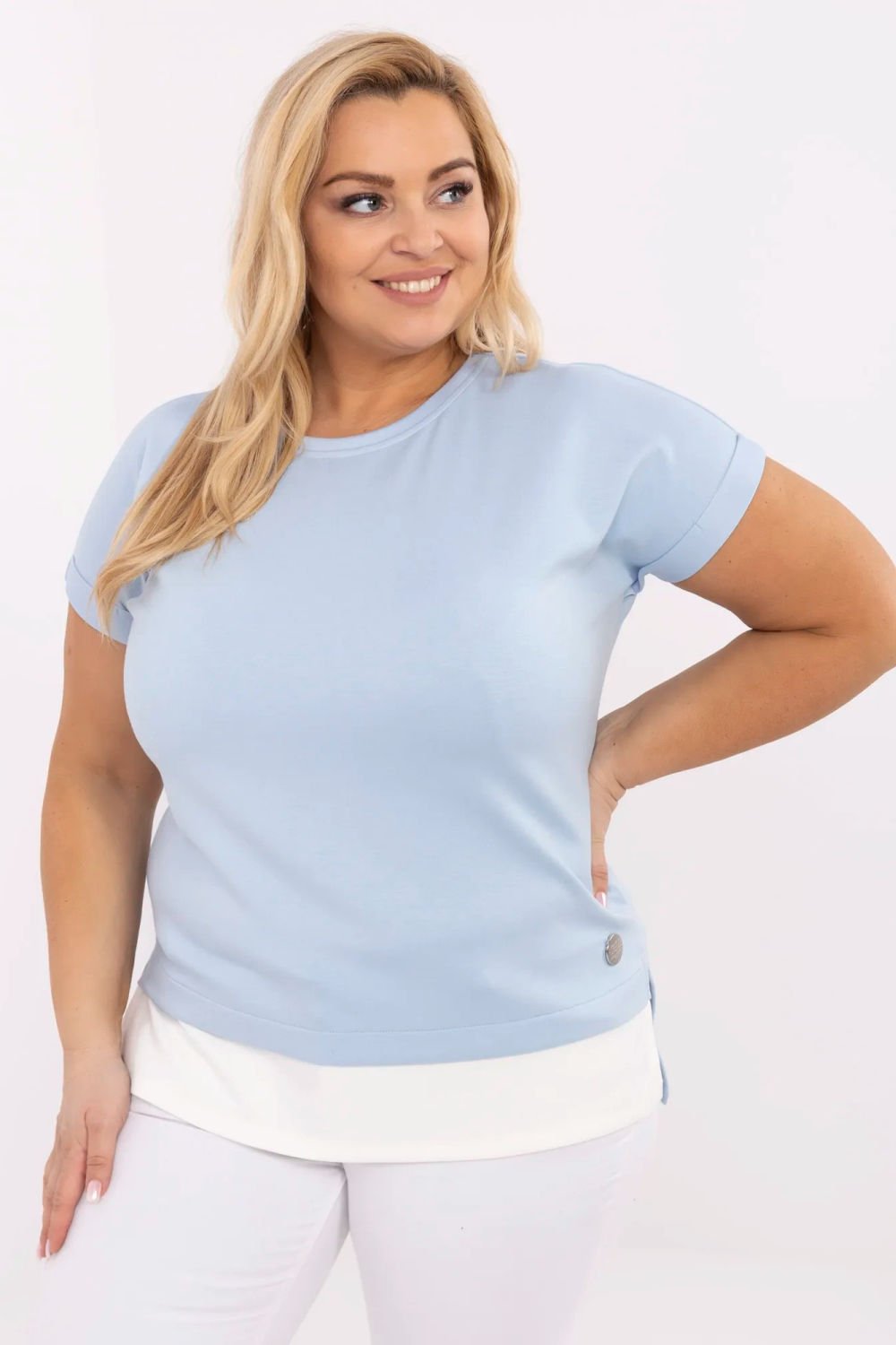 Image of Chemisier grande taille bleu