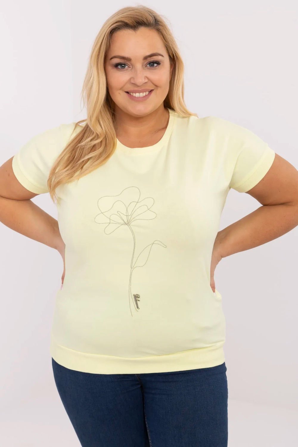 Image of Chemisier grande taille jaune