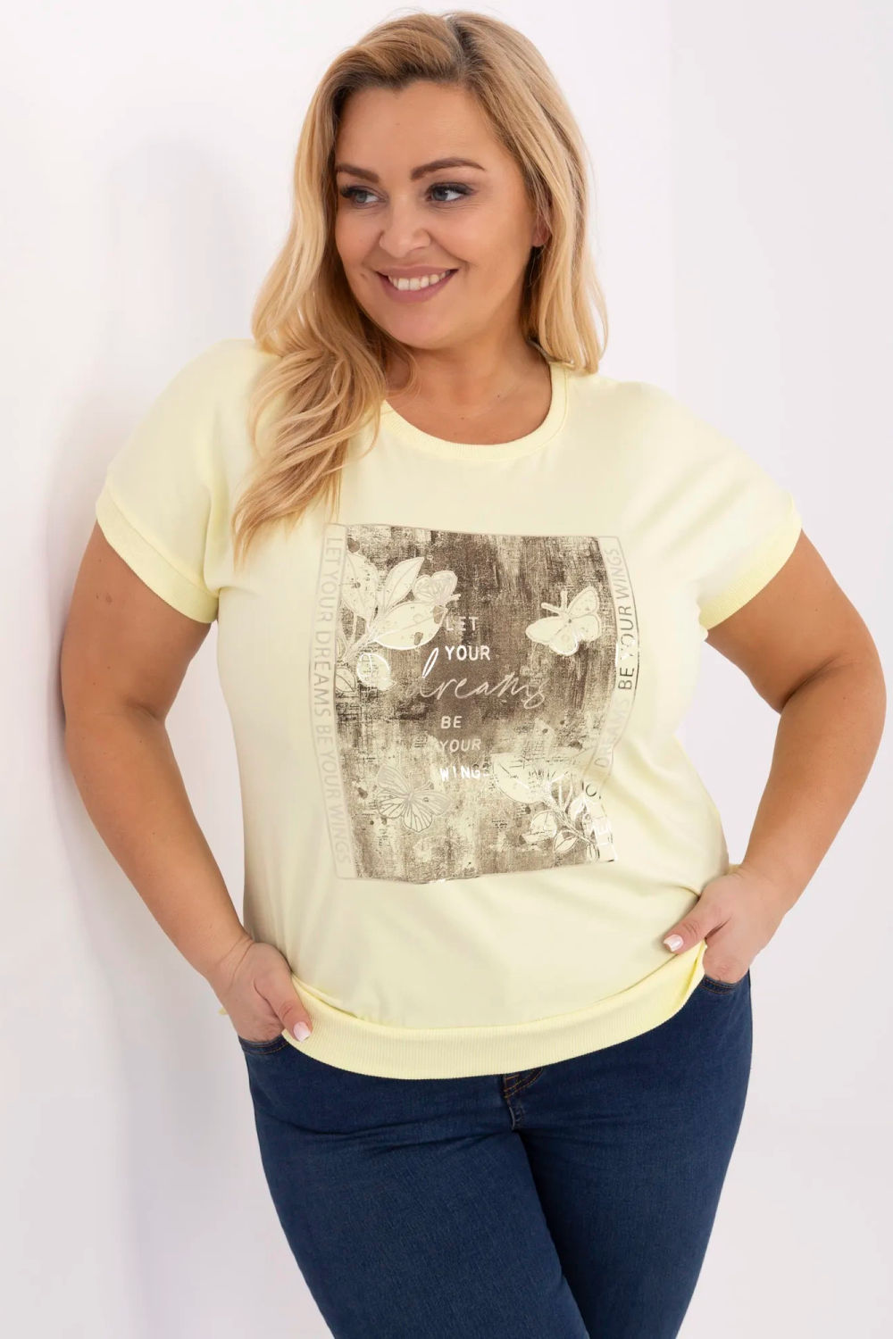 Image of Chemisier grande taille jaune