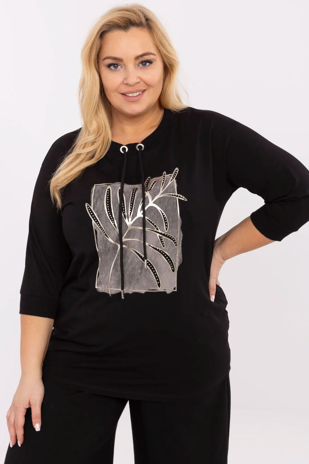 Image of Chemisier grande taille noir