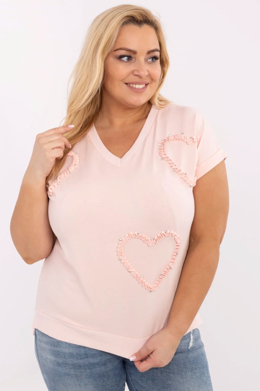 Image of Chemisier grande taille rosé