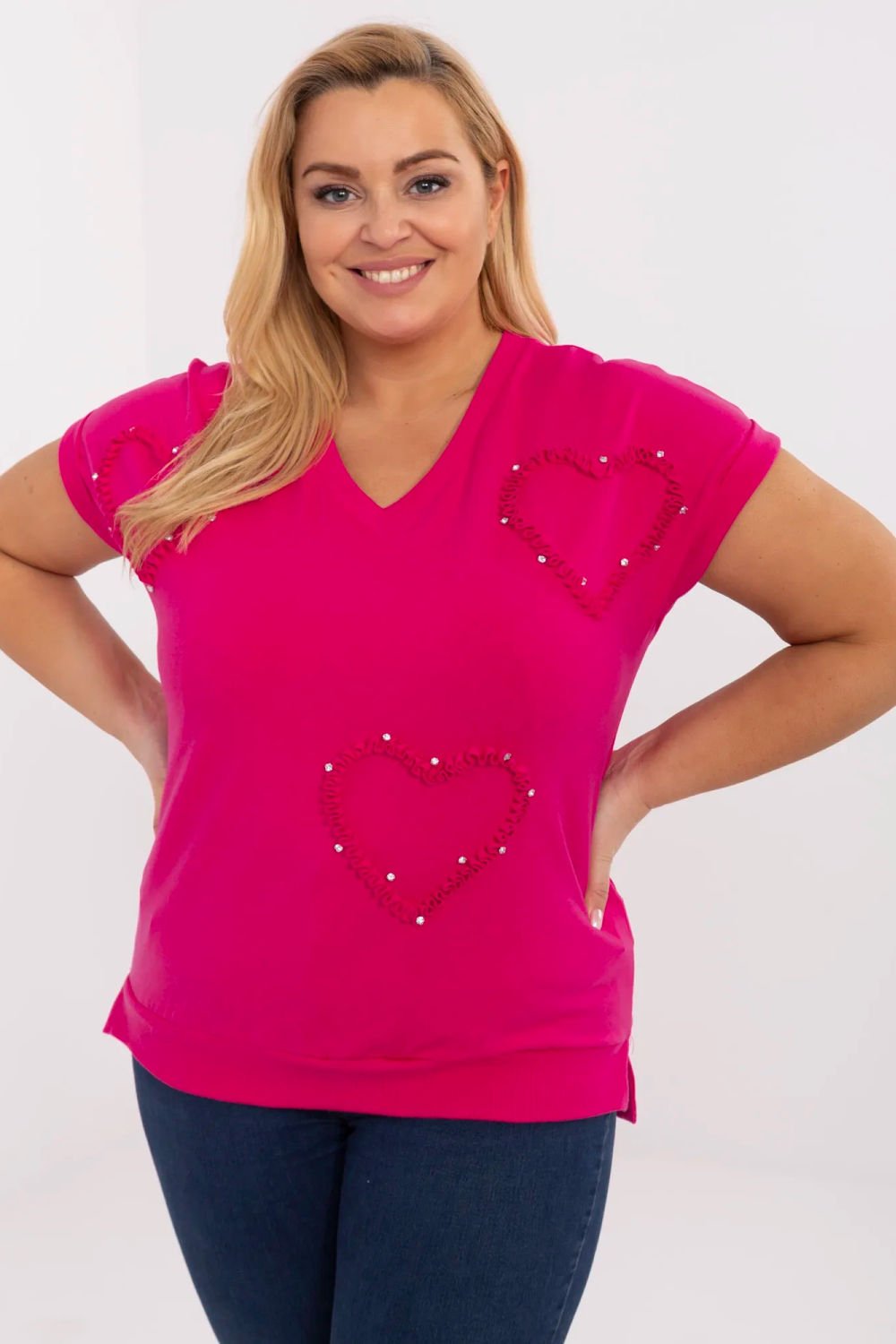Image of Chemisier grande taille rosé