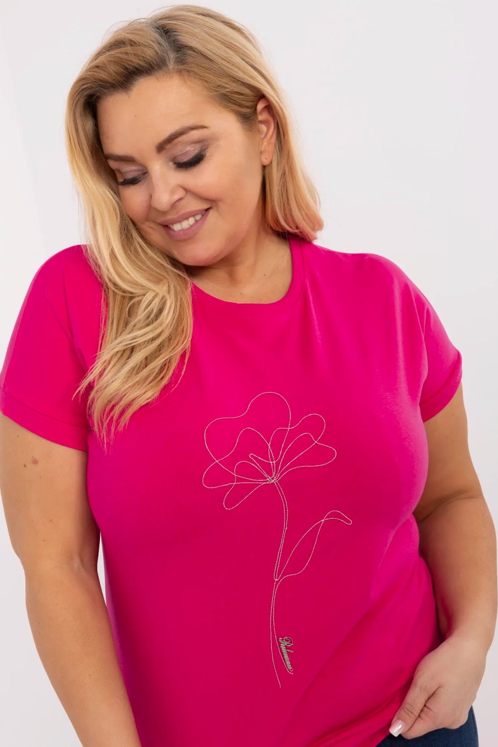Image of Chemisier grande taille rosé