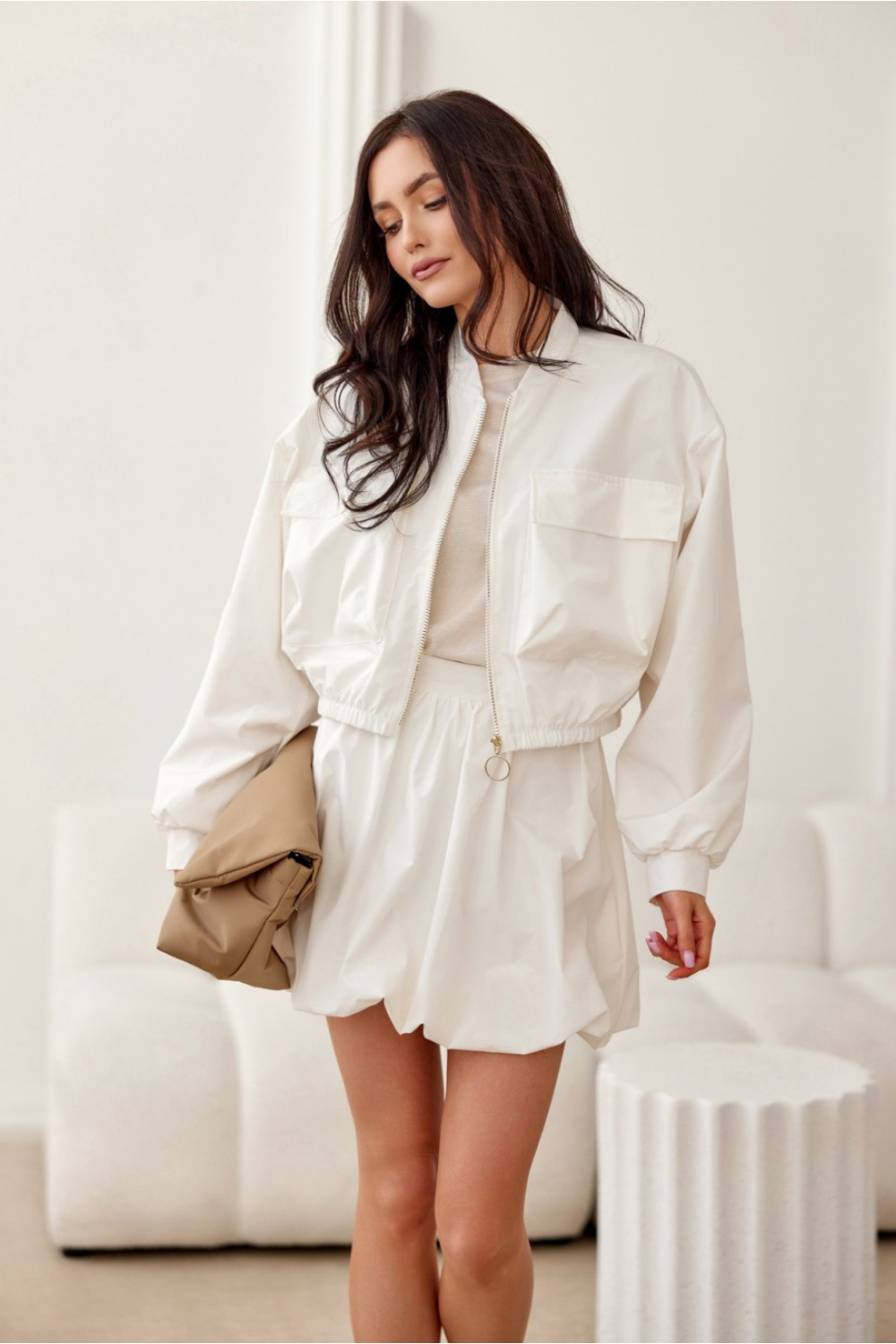 Image of Jupe courte beige