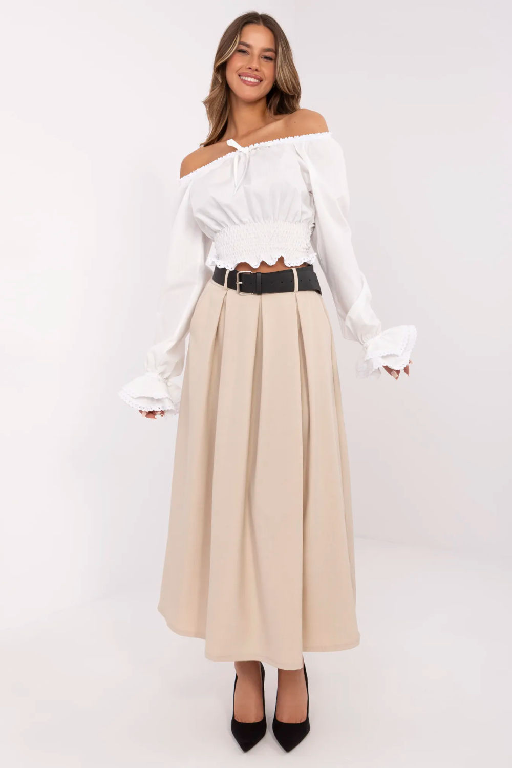 Image of Jupe longue beige