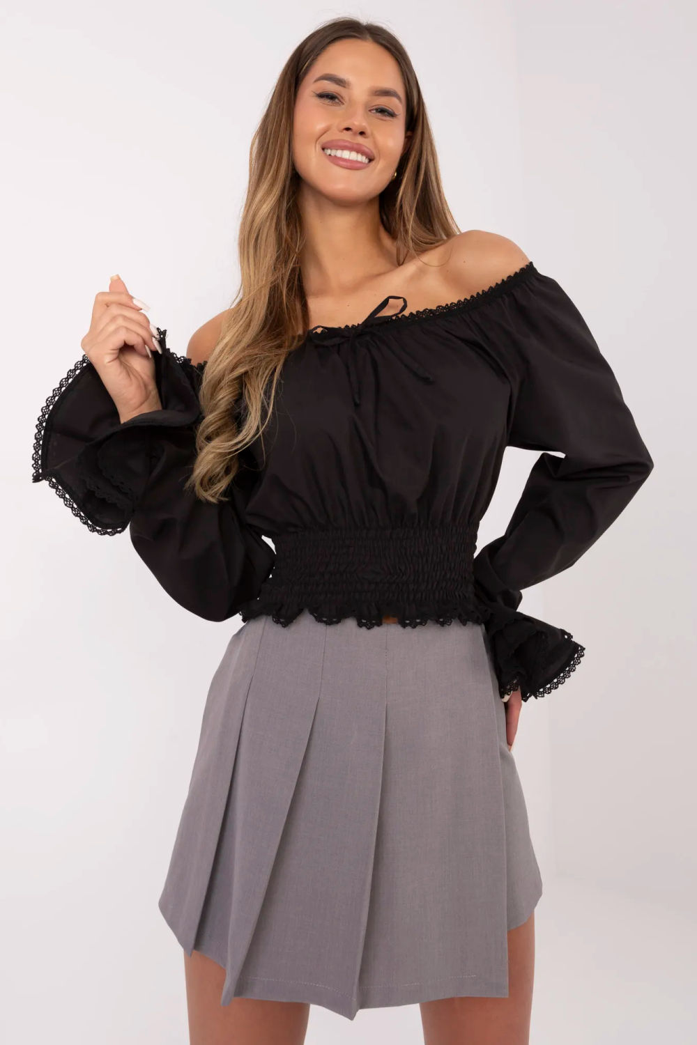 Image of Jupe pantalon gris