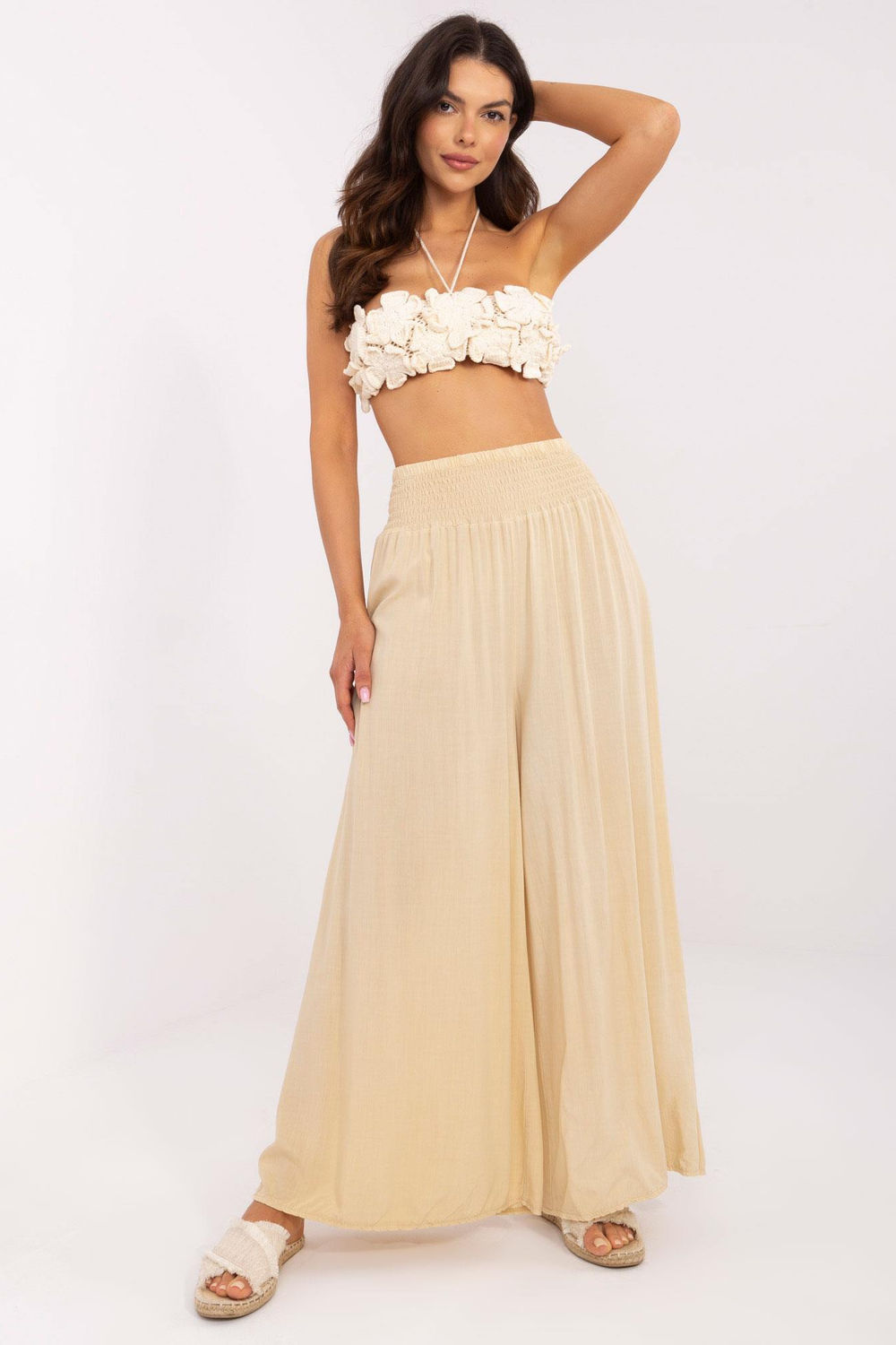 Image of Pantalon femme beige