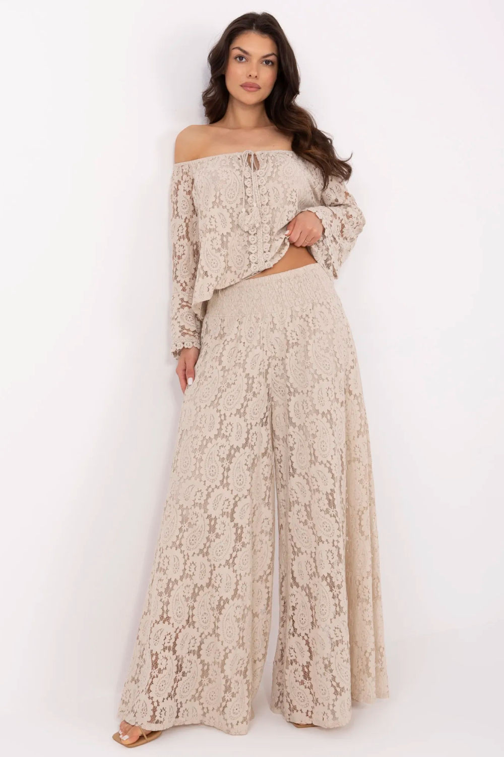 Image of Pantalon femme beige
