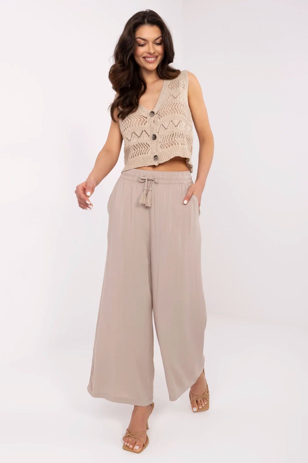 Image of Pantalon femme beige