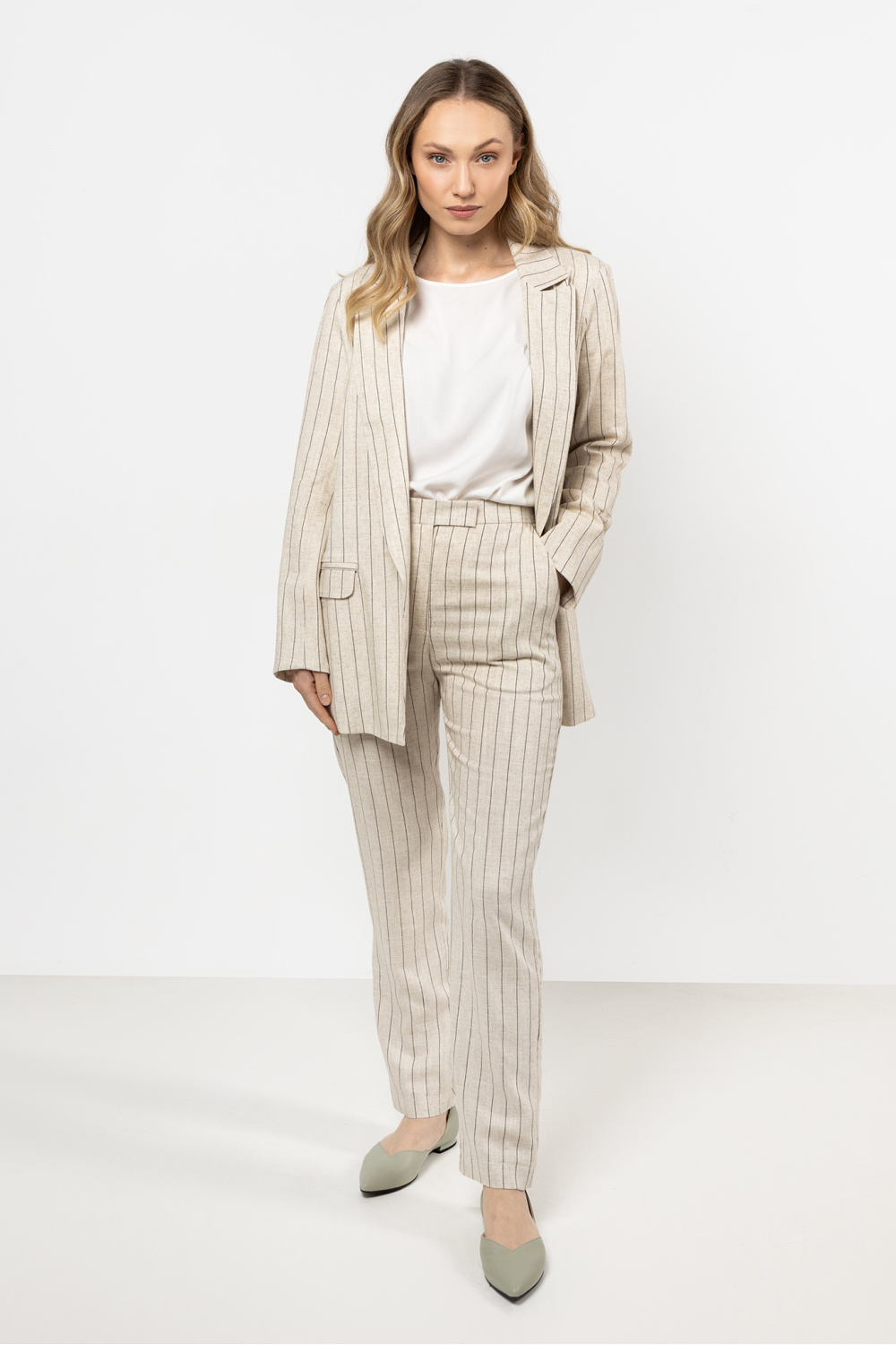 Image of Pantalon femme beige