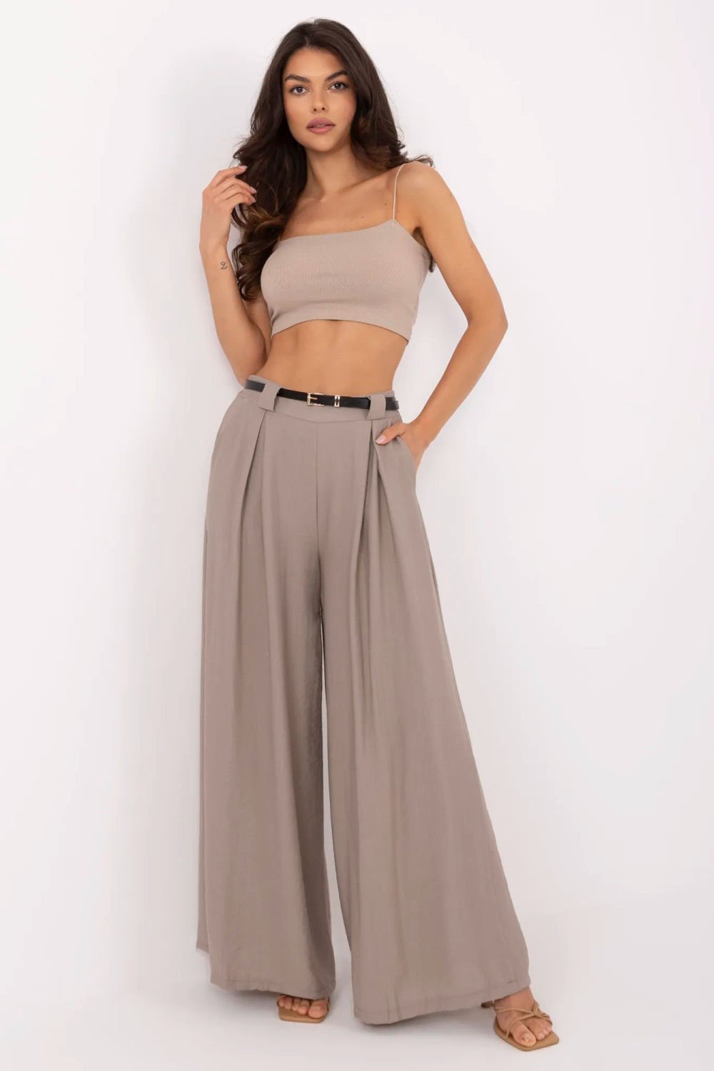 Image of Pantalon femme beige