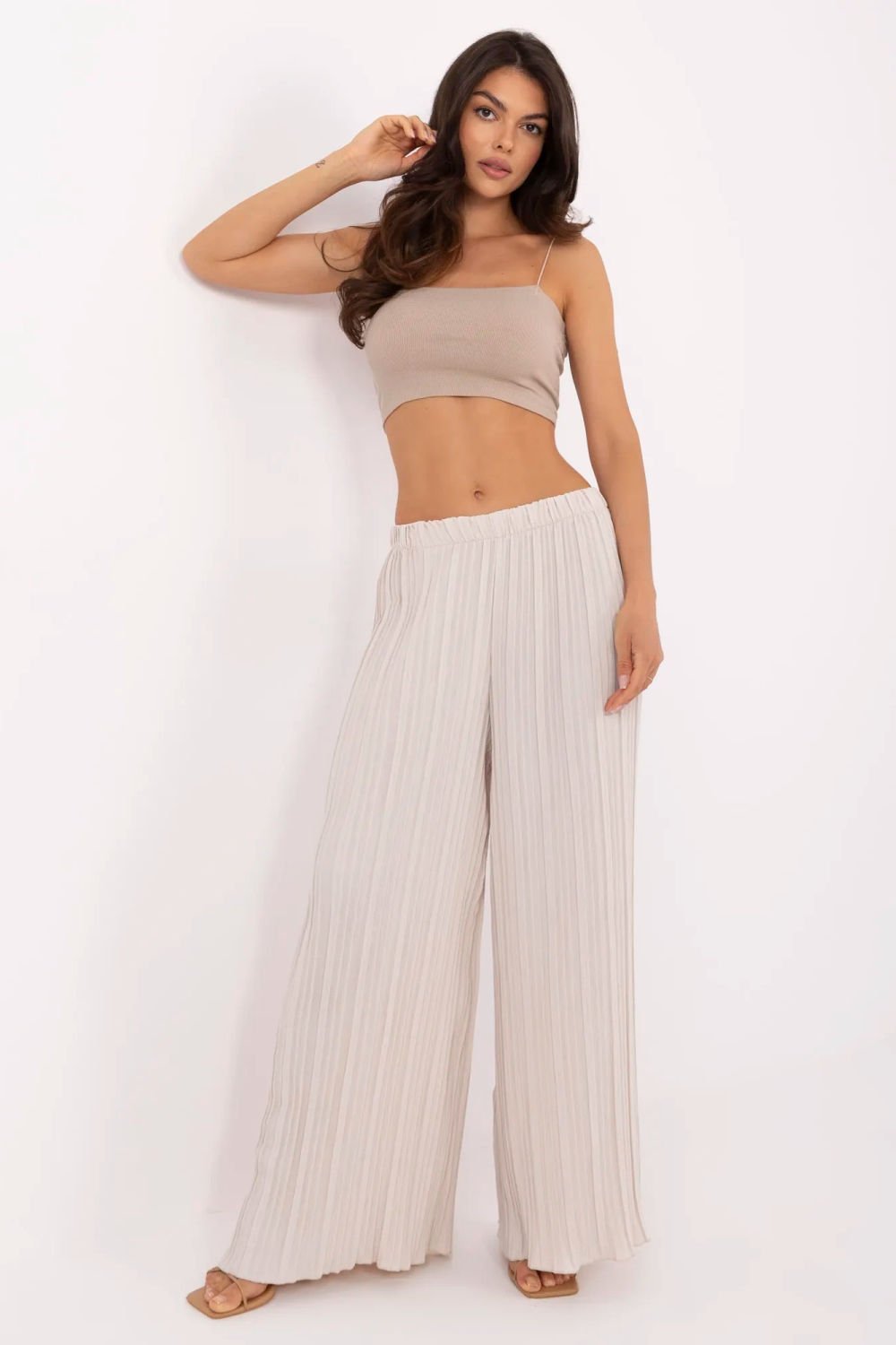 Image of Pantalon femme beige