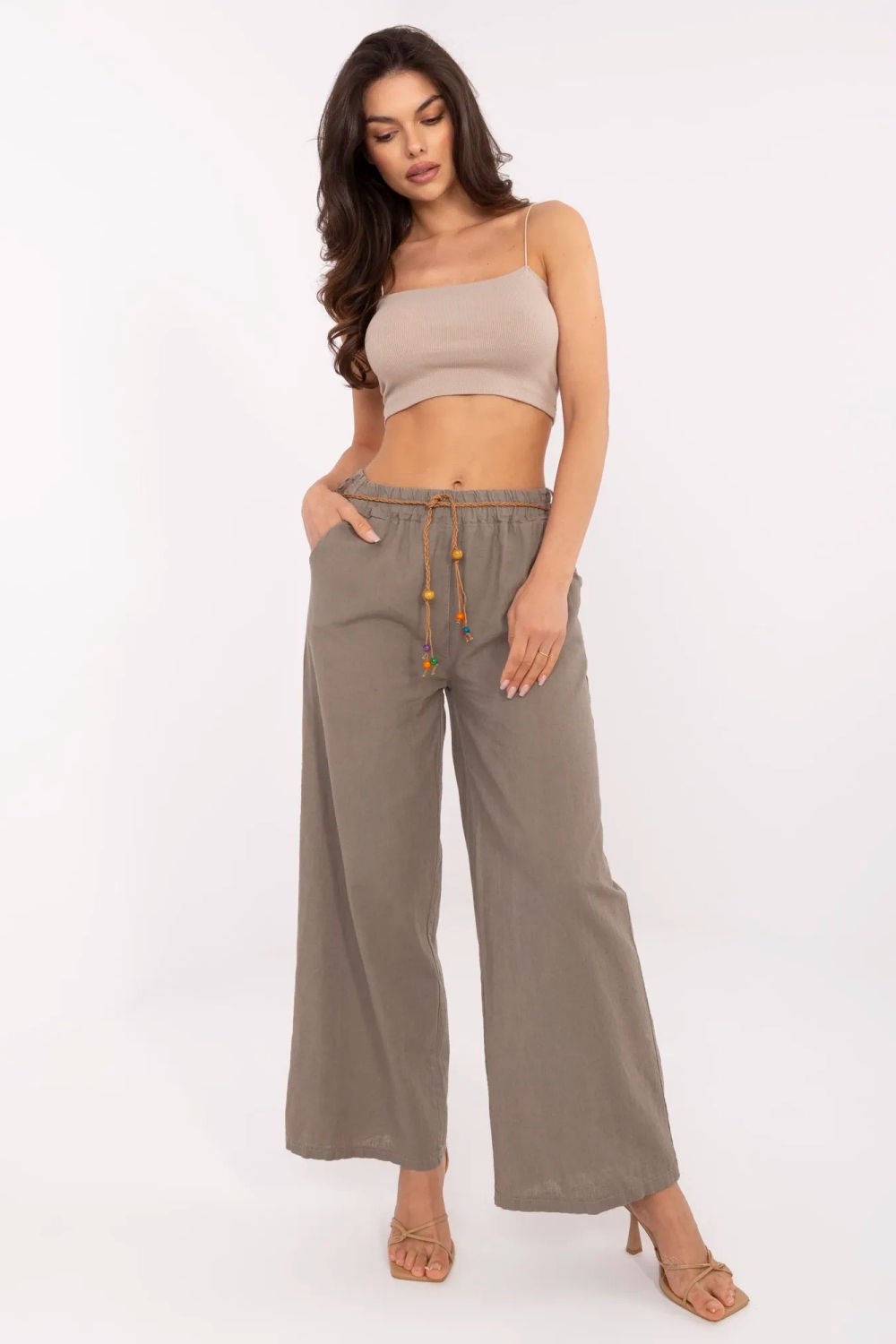 Image of Pantalon femme beige