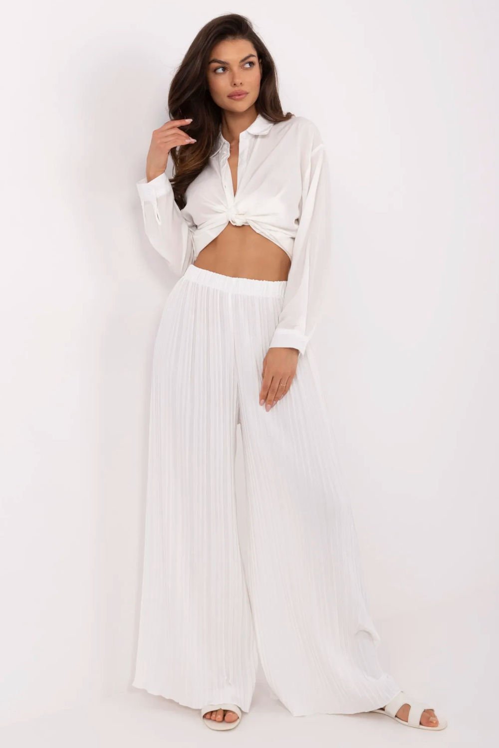 Image of Pantalon femme blanc
