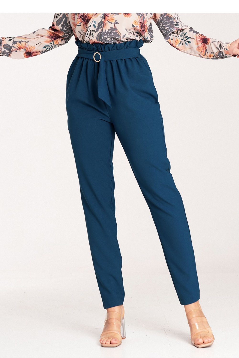 Image of Pantalon femme bleu marine