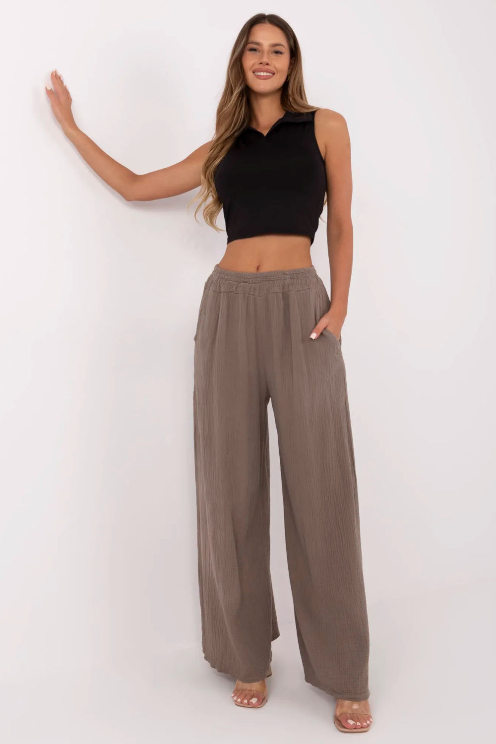Image of Pantalon femme brun