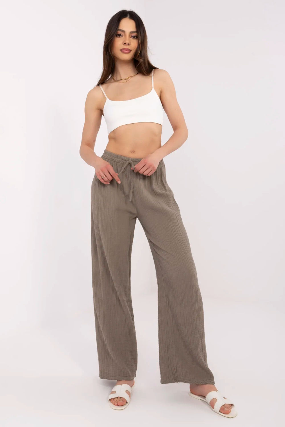 Image of Pantalon femme brun
