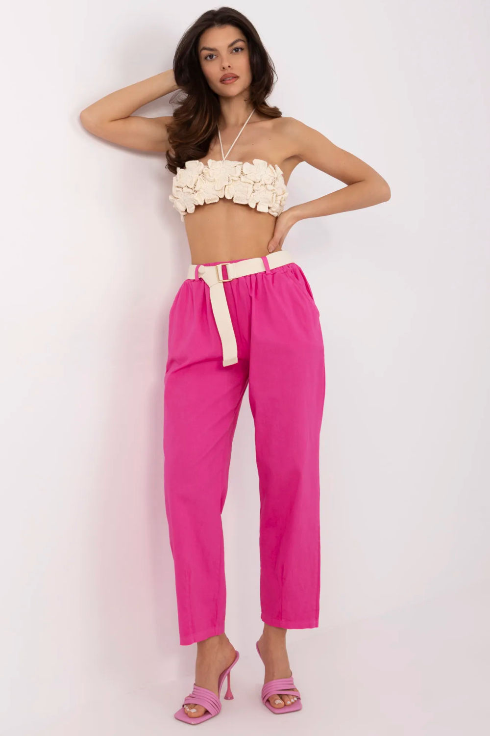 Image of Pantalon femme rosé