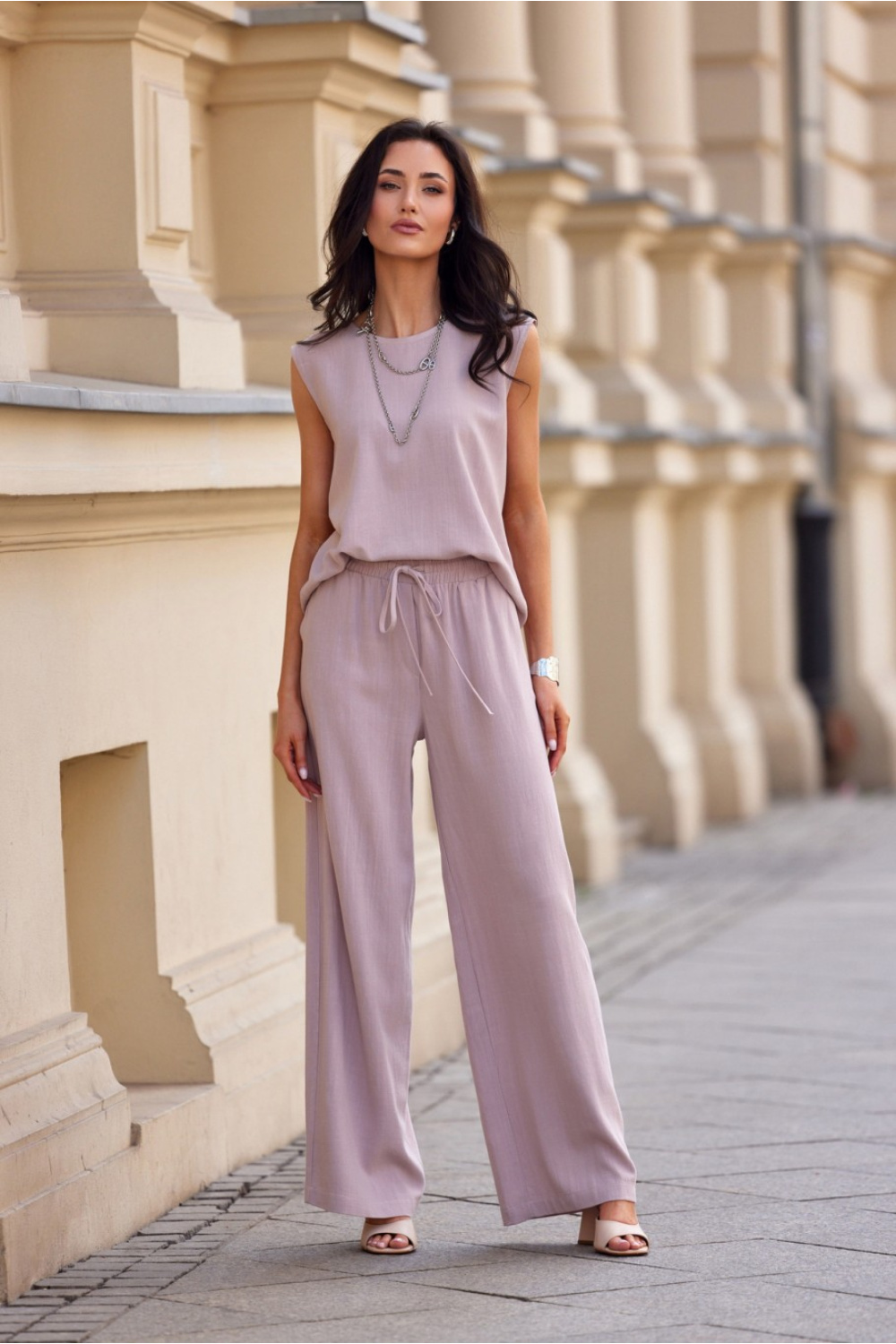 Image of Pantalon femme rosé