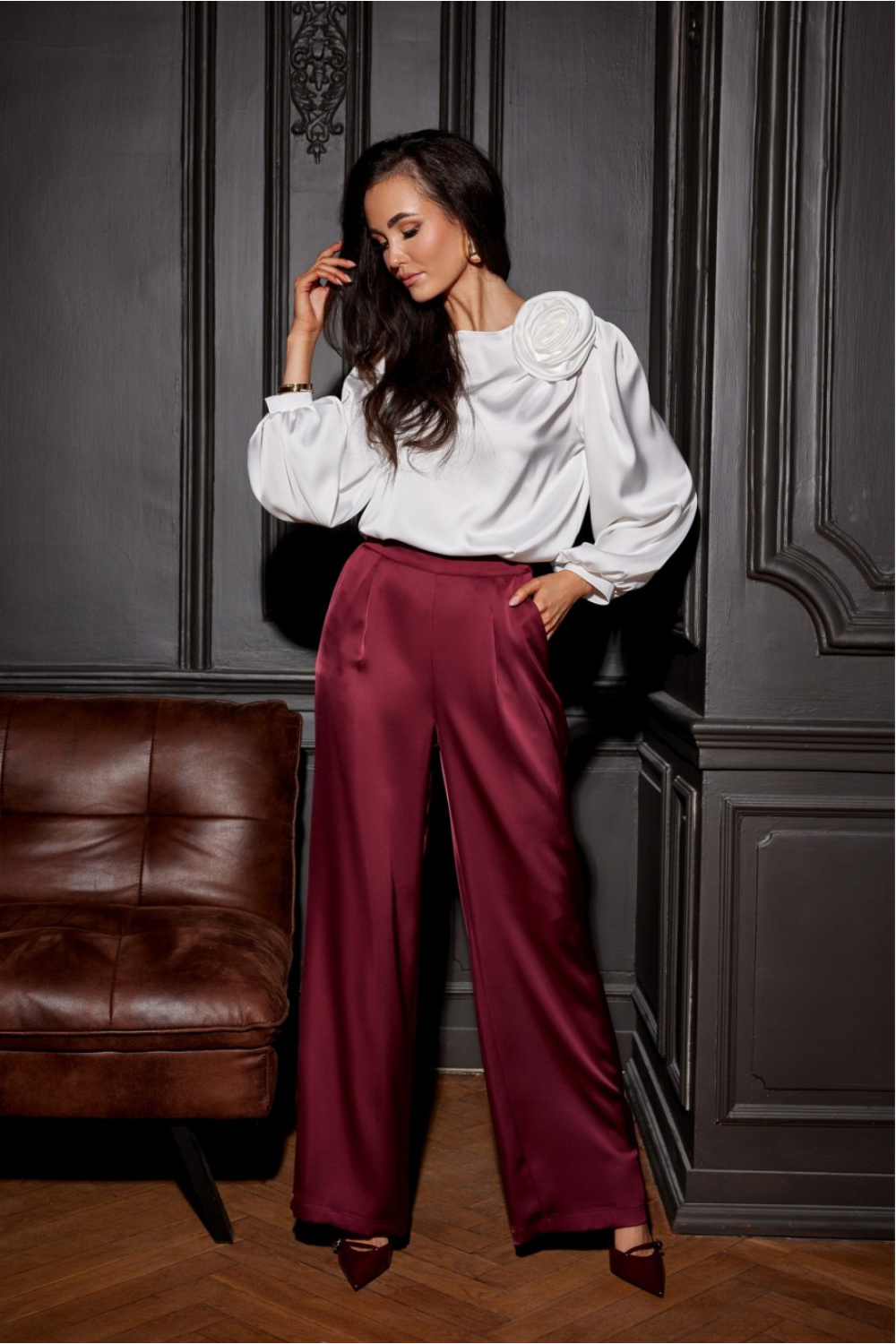 Image of Pantalon femme rouge
