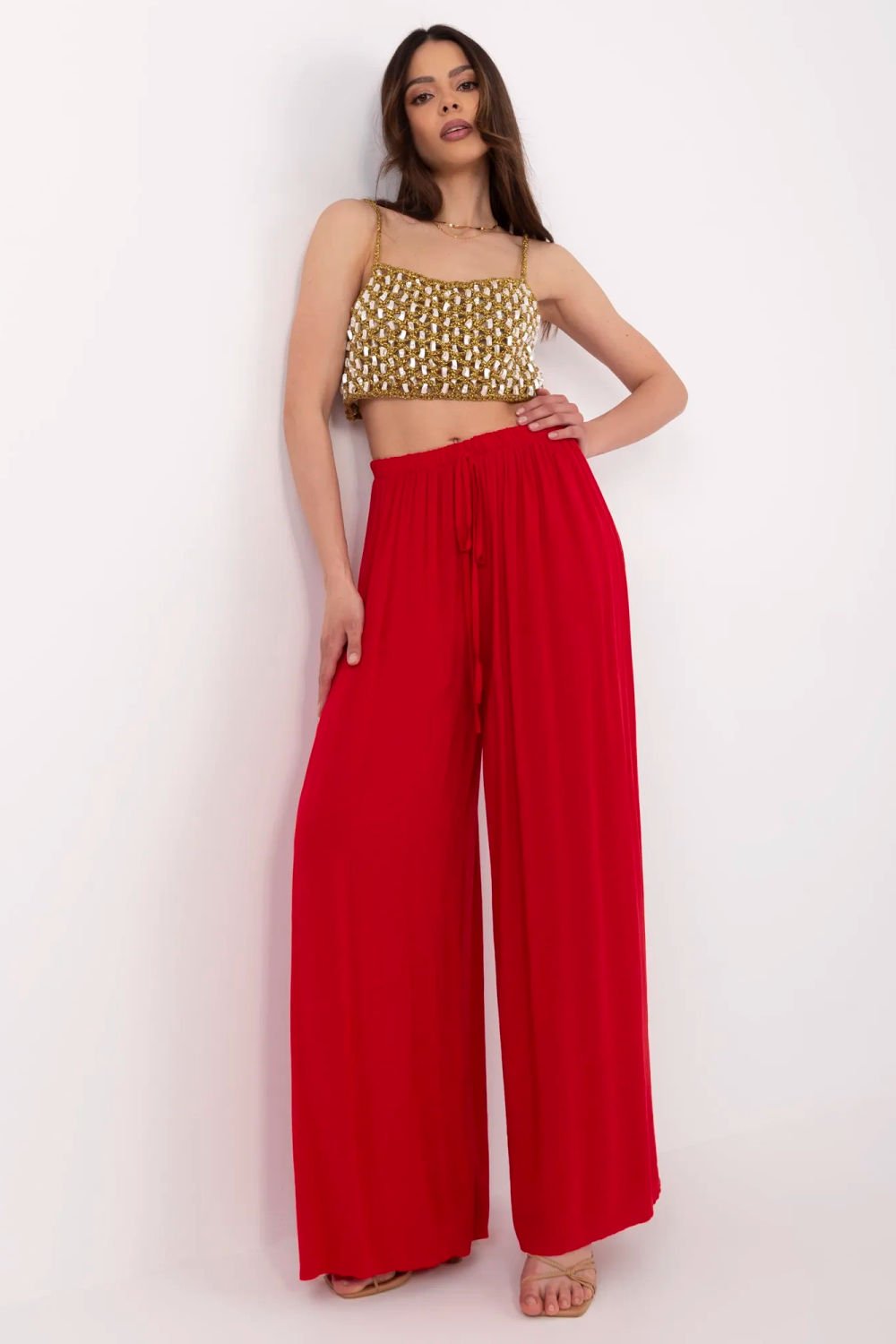 Image of Pantalon femme rouge