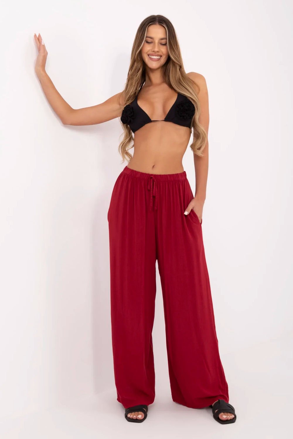 Image of Pantalon femme rouge
