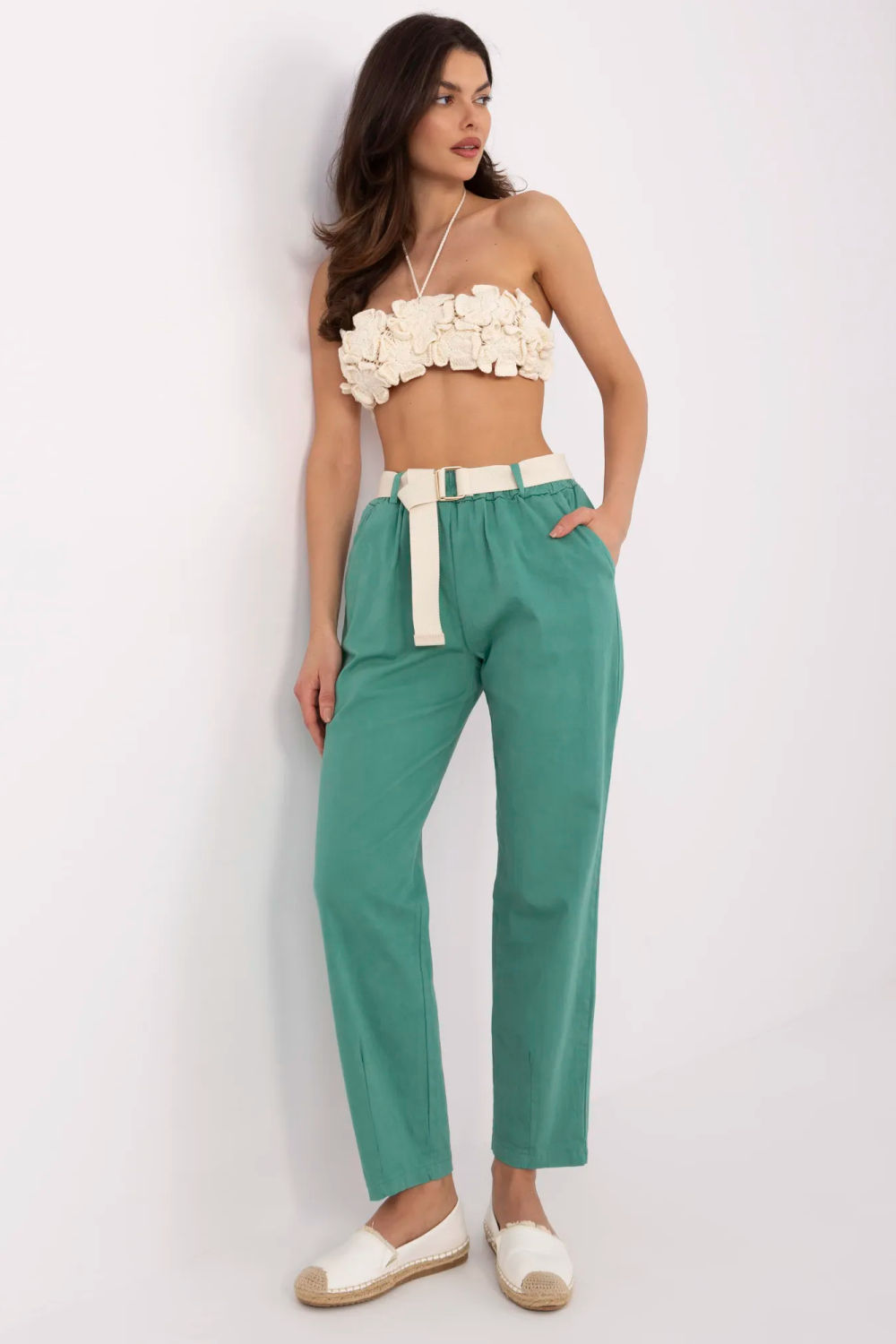 Image of Pantalon femme vert