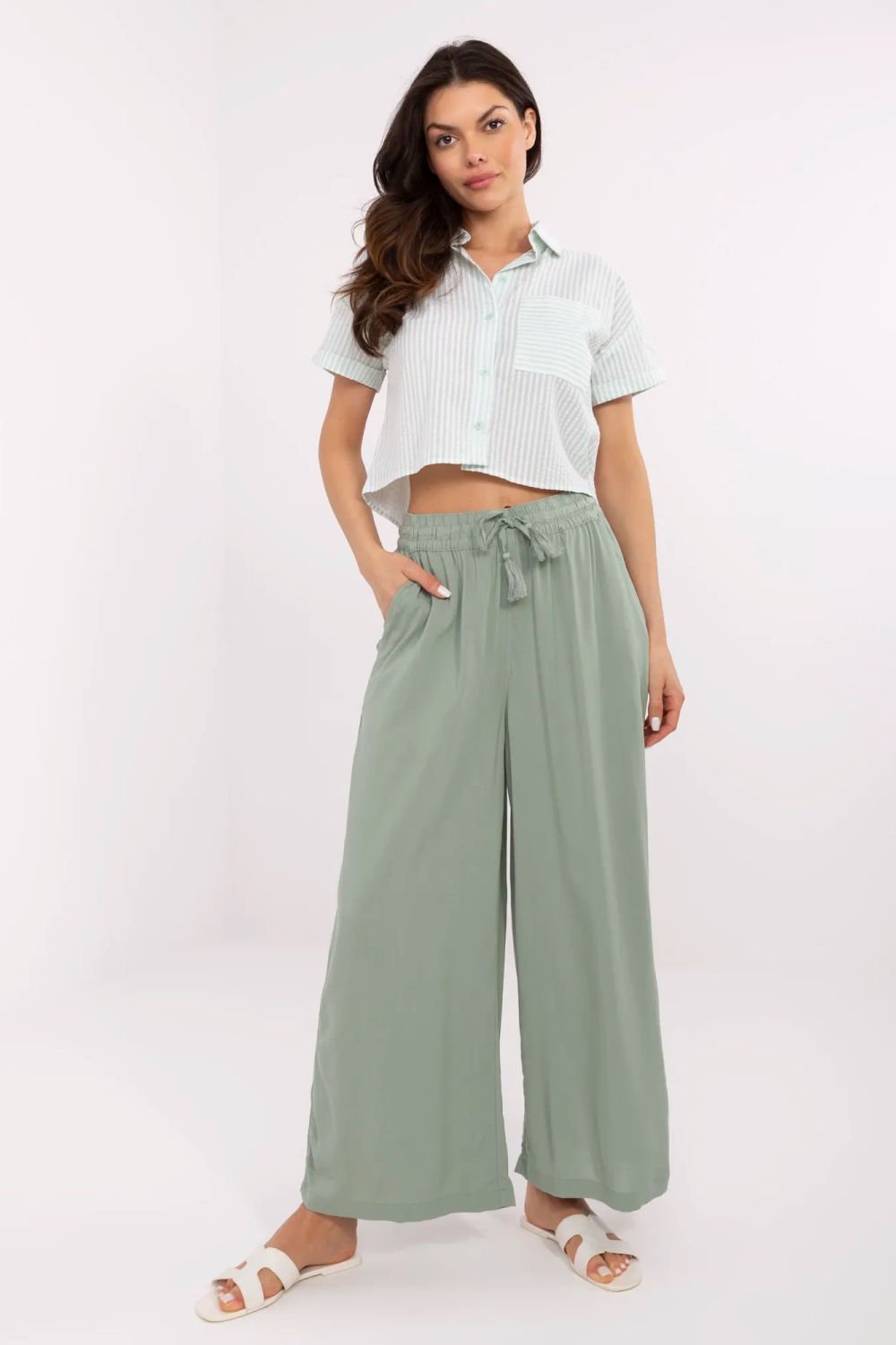 Image of Pantalon femme vert