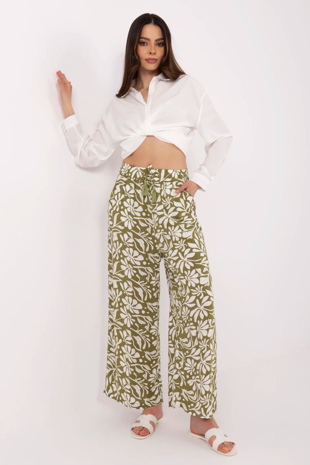 Image of Pantalon femme vert